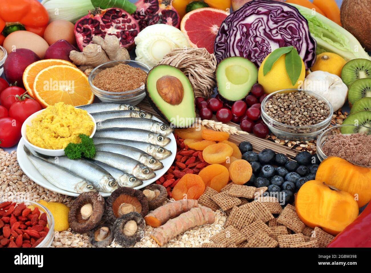 Healthy immune system boosting low cholesterol food high in