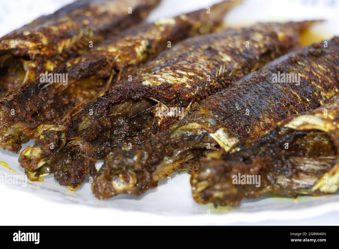 Kerala Style Spicy Sardine Fish Fry Stock Photo Alamy