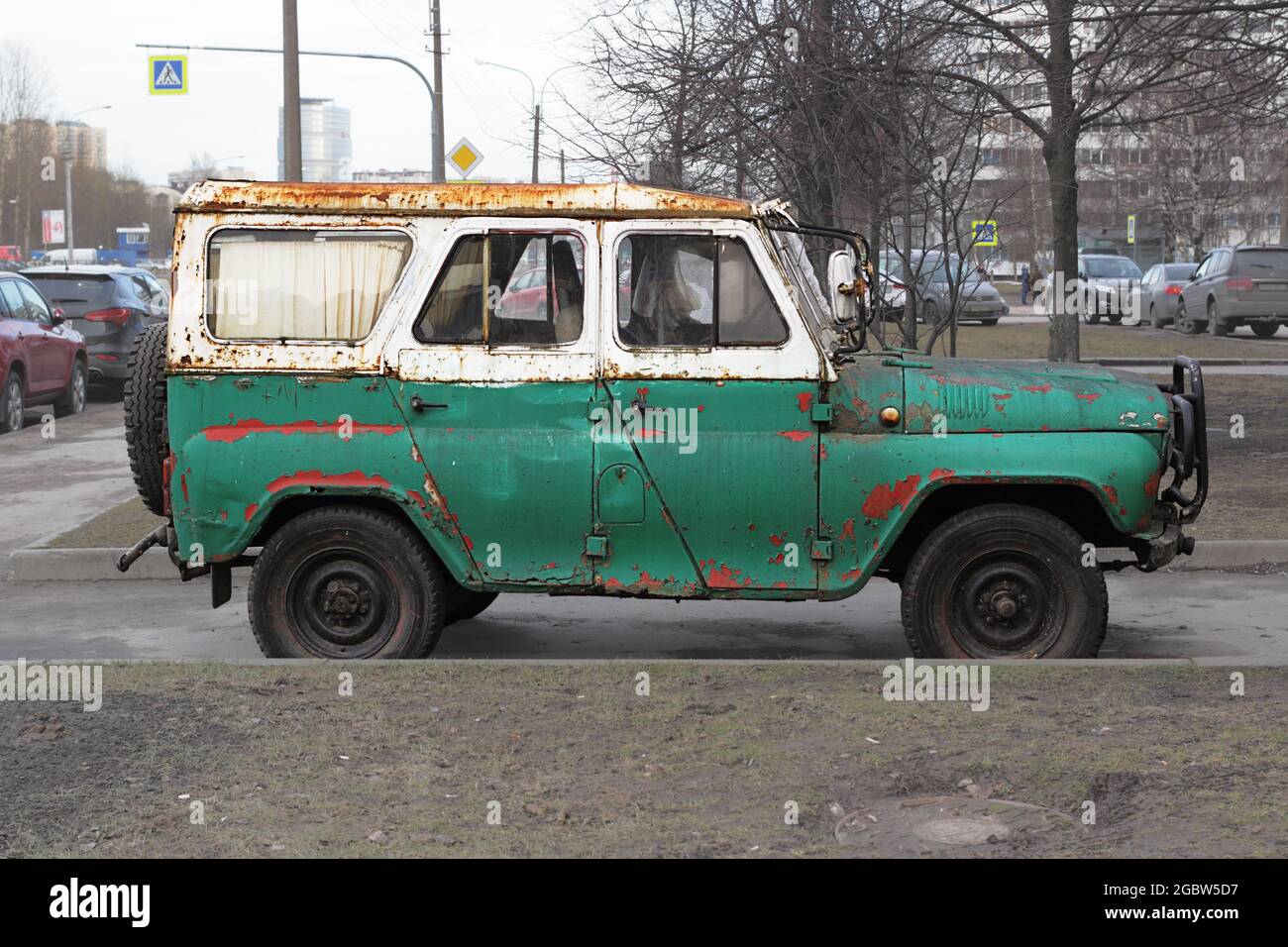 Old soviet car Gazik Stock Photo