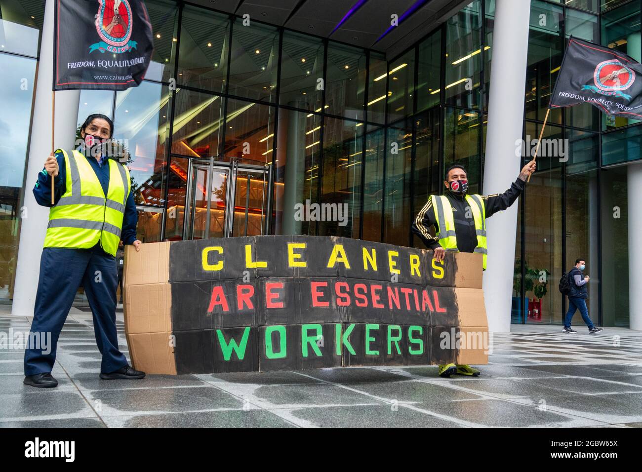 London, U.K. 5th August, 2021. Cleaners of Facebook London offices are
