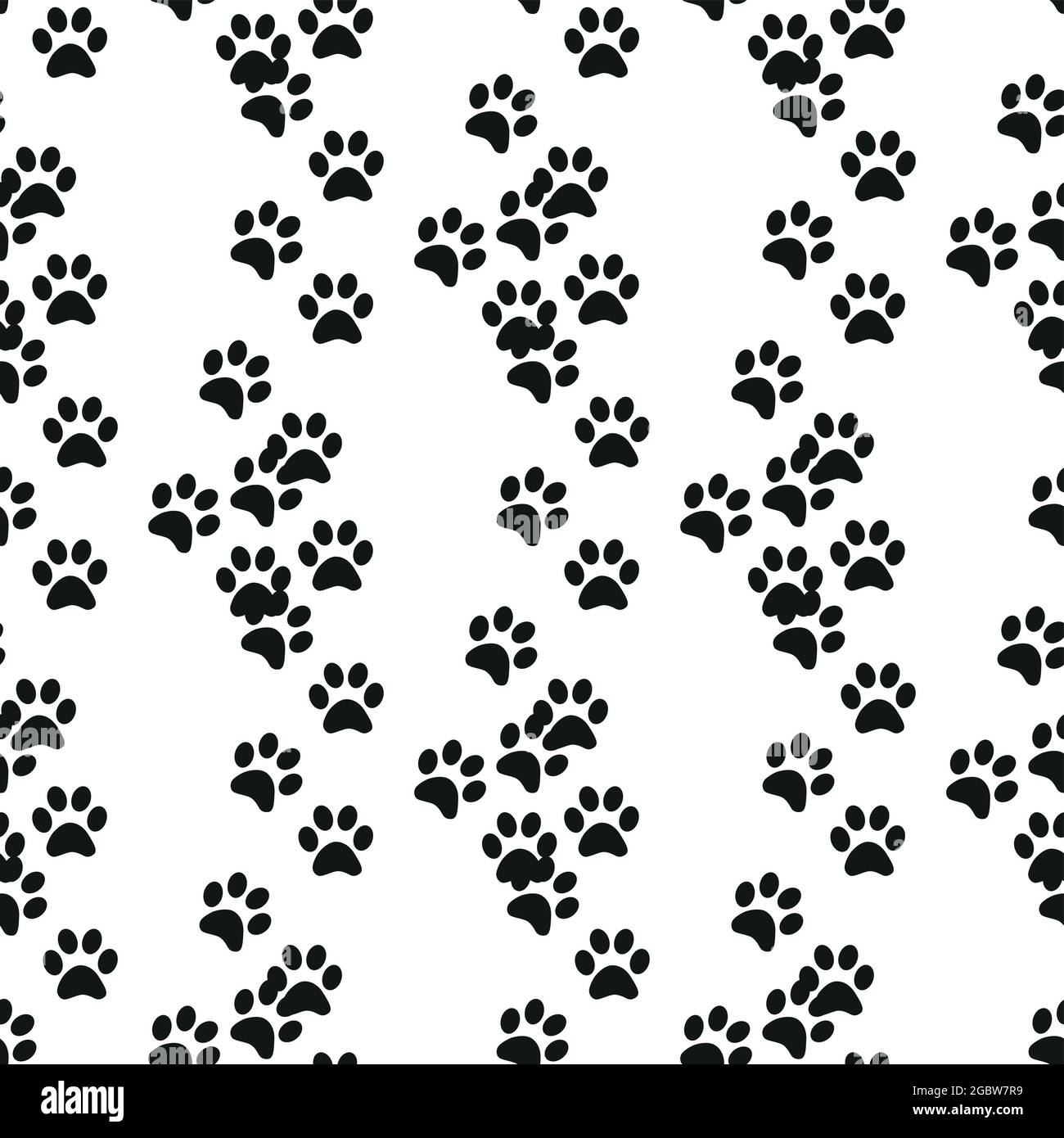 Animal footprint seamless pattern. Footprints of a cat, dog, bear, lion ...