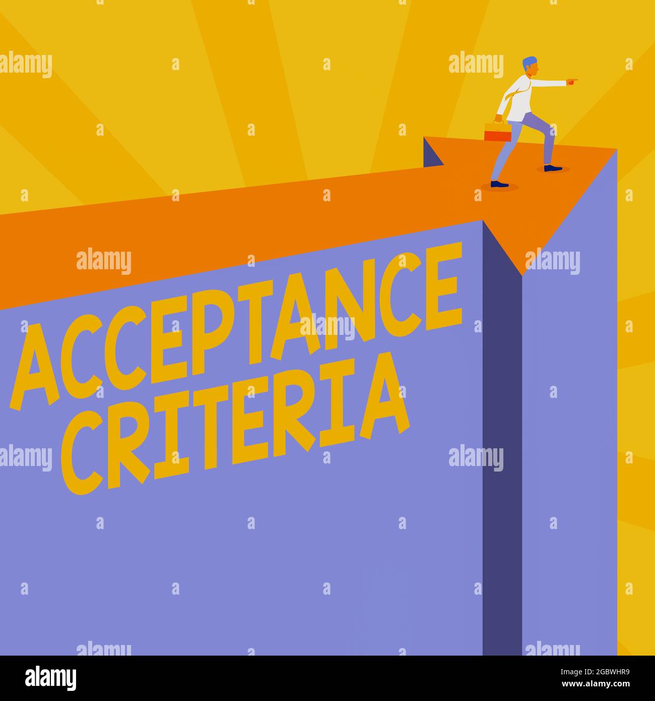 Text sign showing Acceptance Criteria. Business overview Specified ...