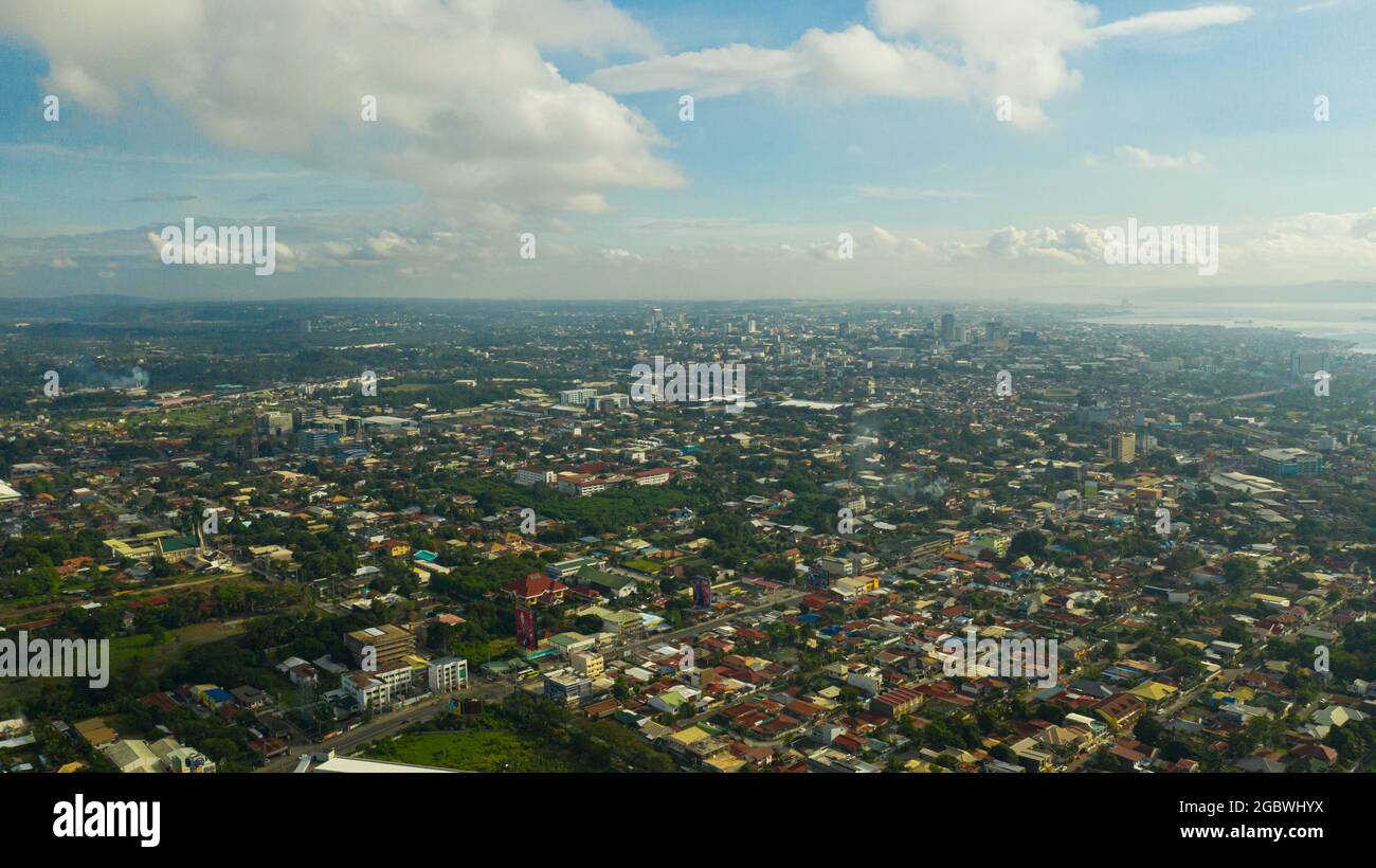 Residential area with dense development in Davao city. The thirdmost