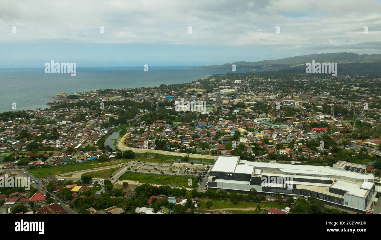 Aerial view of Iligan is a city located on the island of Mindanao ...