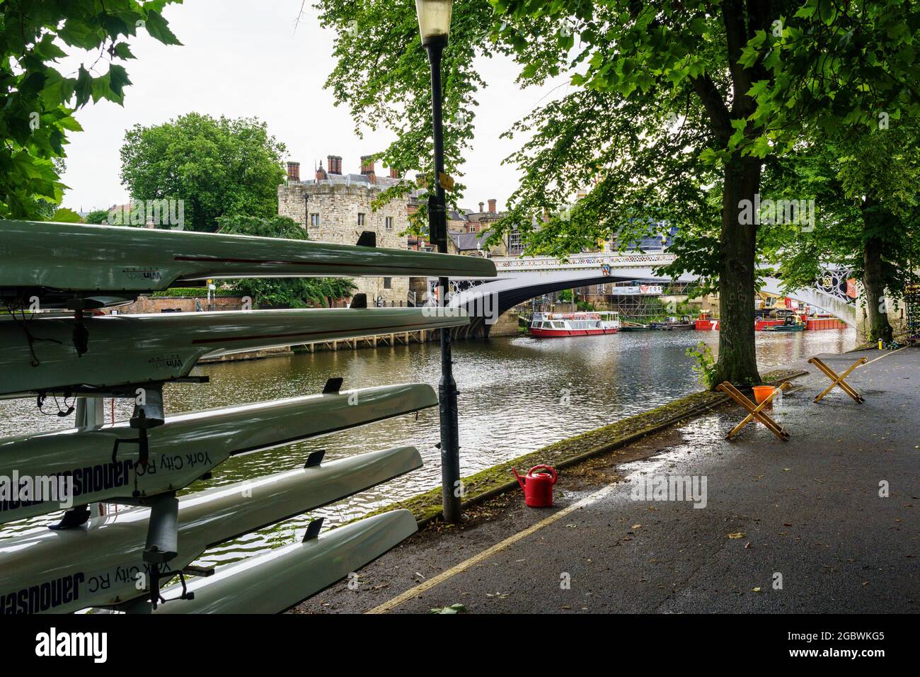 After a rowing training session along the River Ouse, Canoes are