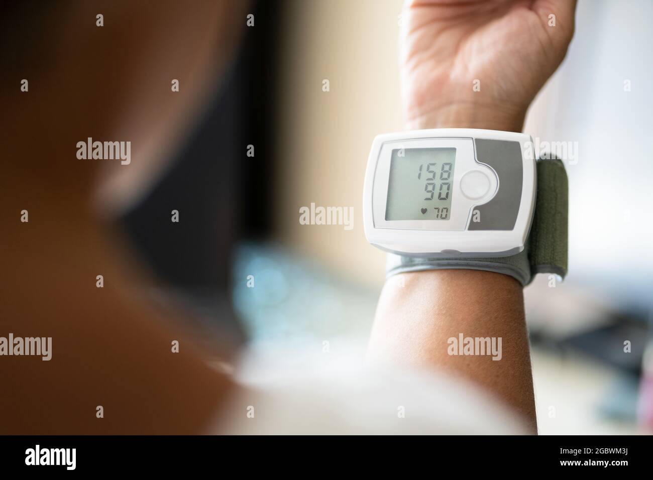 Cardiovascular Blood Pressure Medical Test. Cuff Device Stock Photo