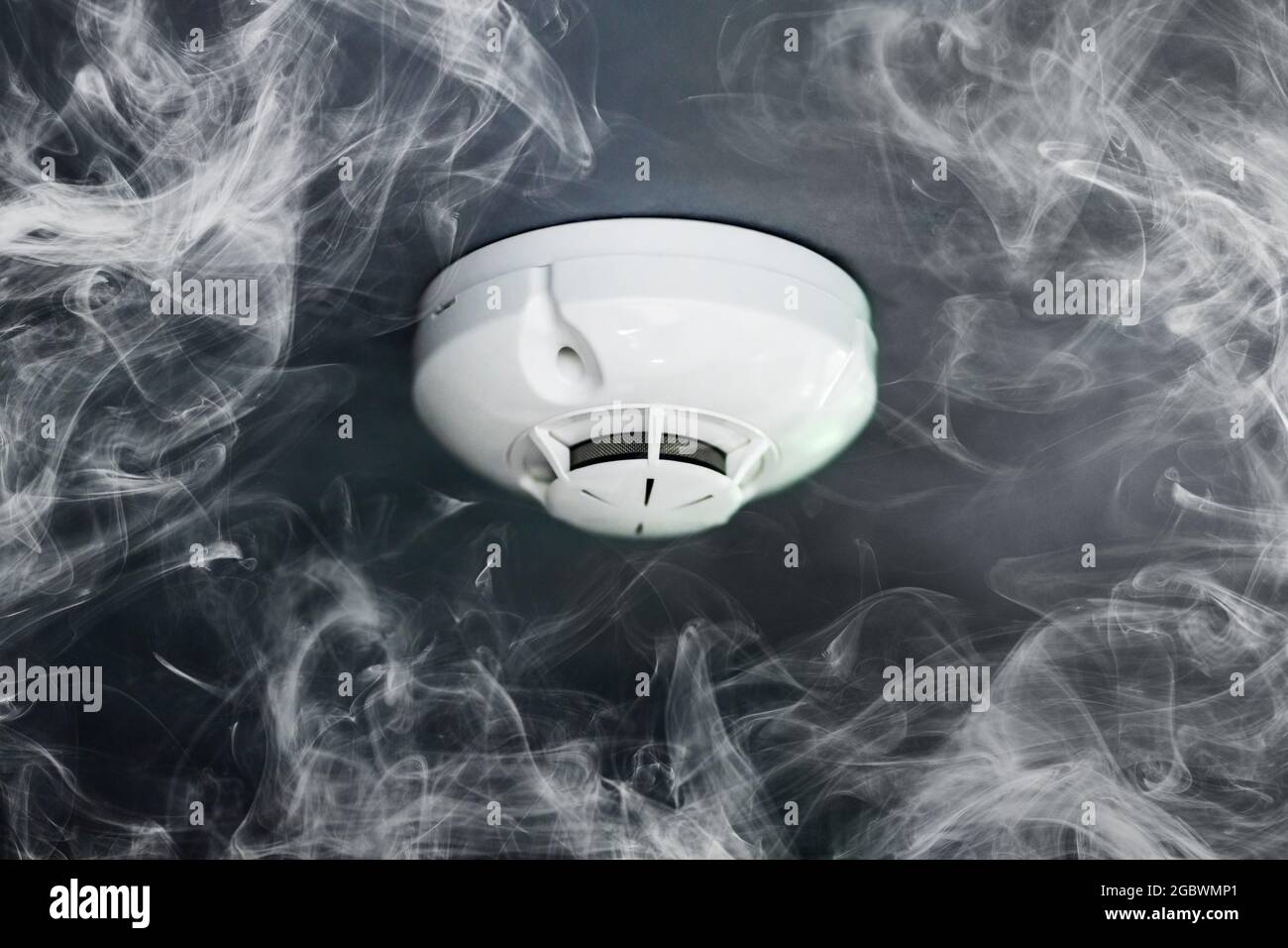 Residential Smoke Carbon Monoxide Fire Alarm Detector Stock Photo