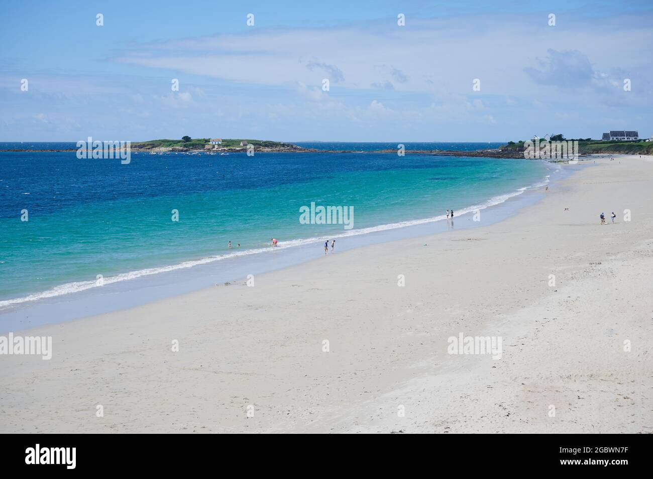 wide Tahiti beach in Nevez, Brittany, France Stock Photo