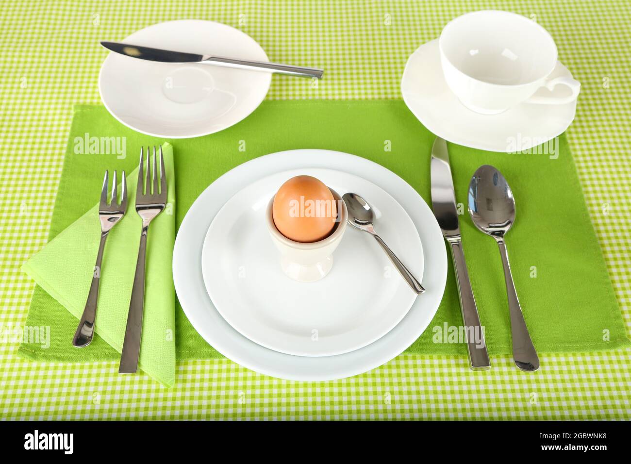 Table setting for breakfast Stock Photo Alamy
