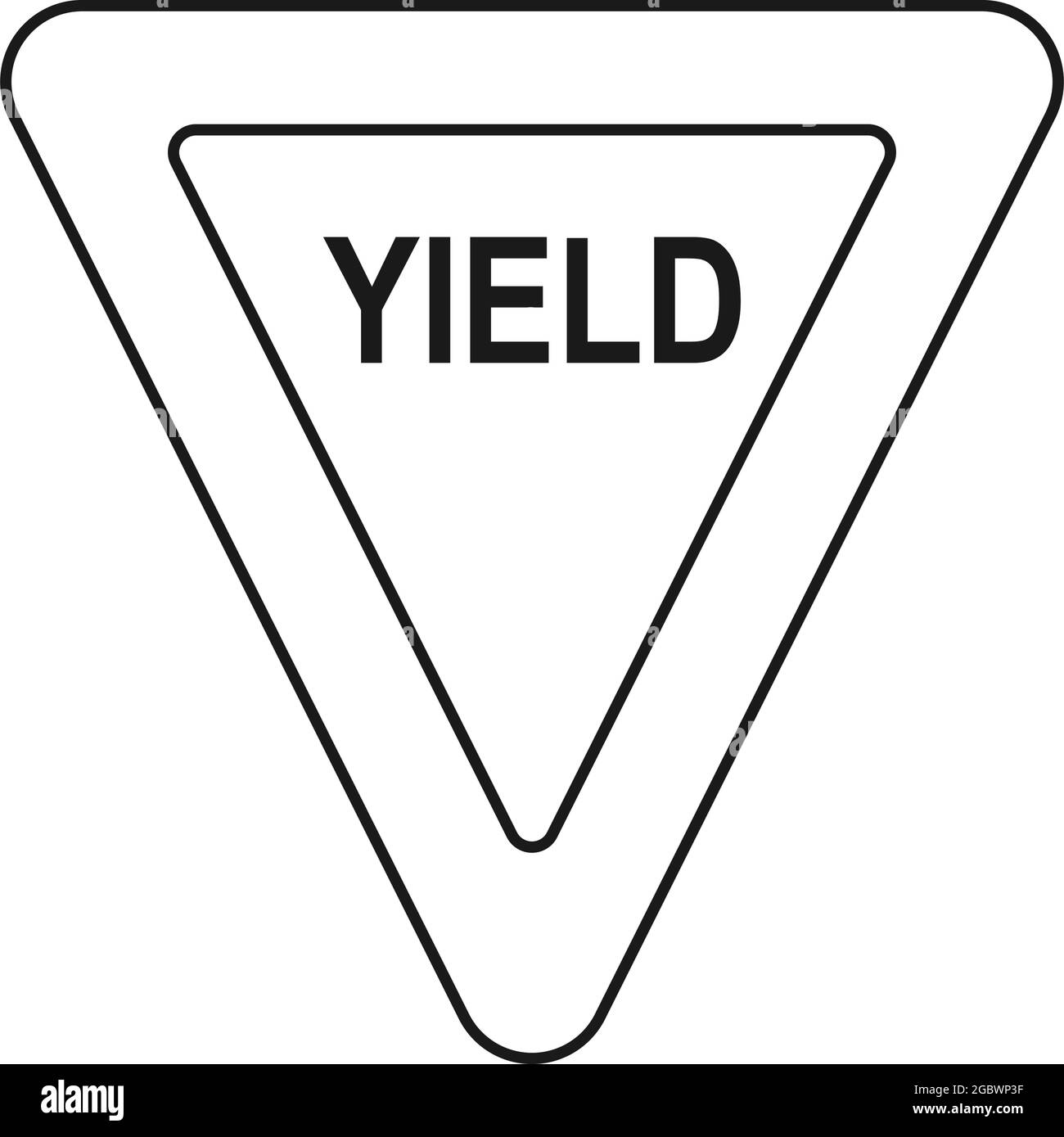 yield sign black and white