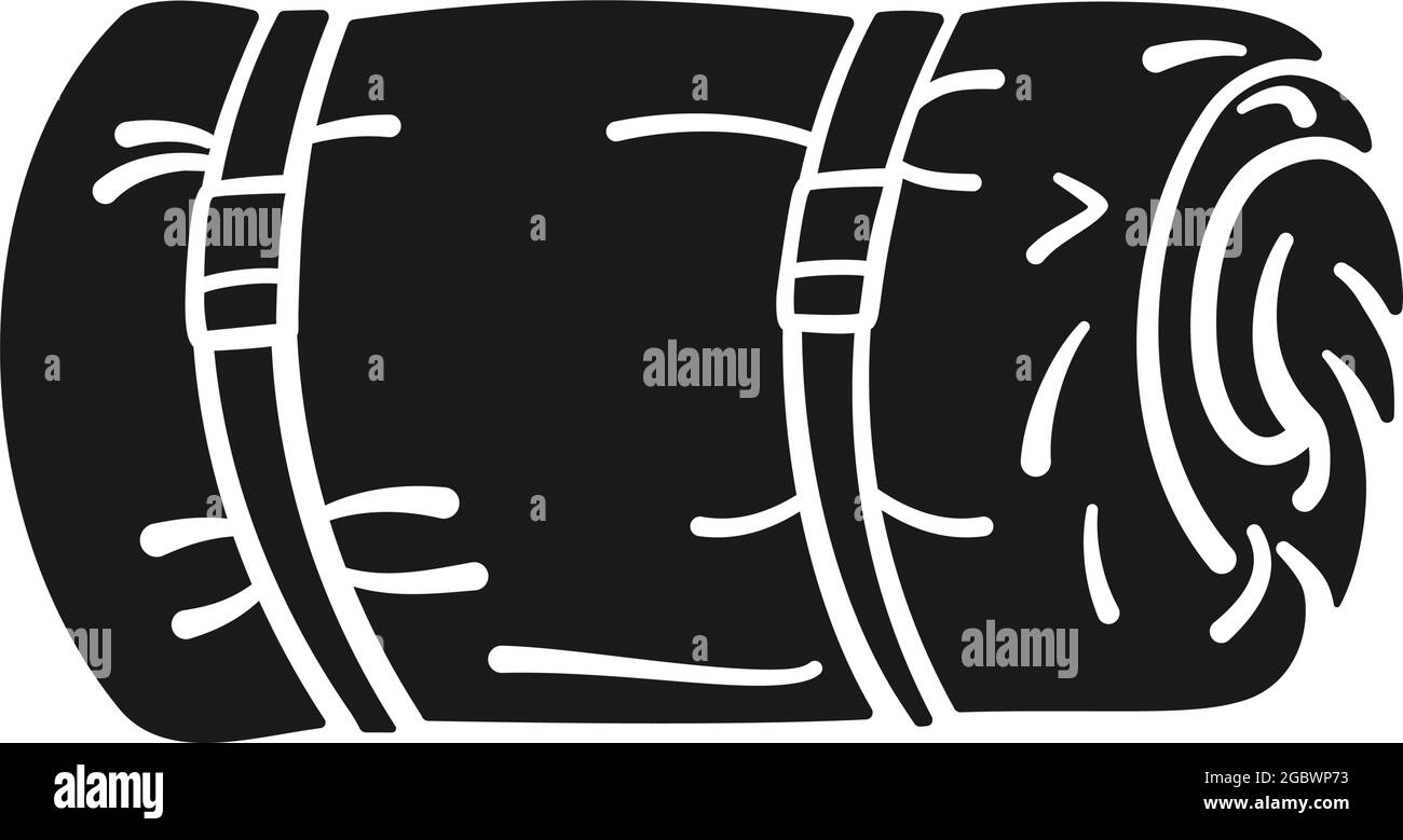 Rolled up sleeping bag or bed roll as camping equipment in vector icon Stock Vector Image & Art