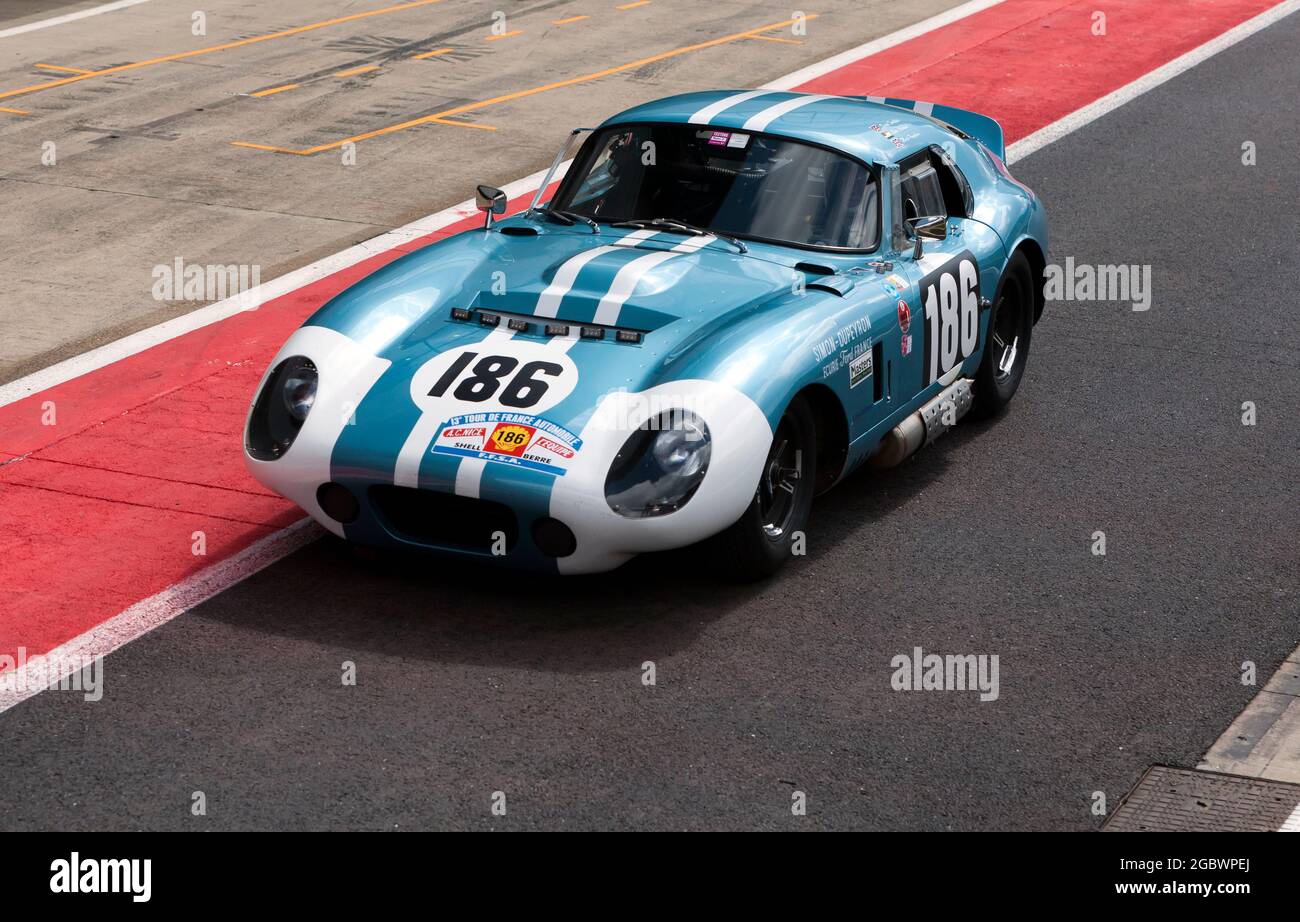 The AC Cobra Daytona Coupe of David Smith and Mark Pangborn, in the pit  lane before the start of the International Trophy For Classic Pre-66 GT  Cars Stock Photo - Alamy