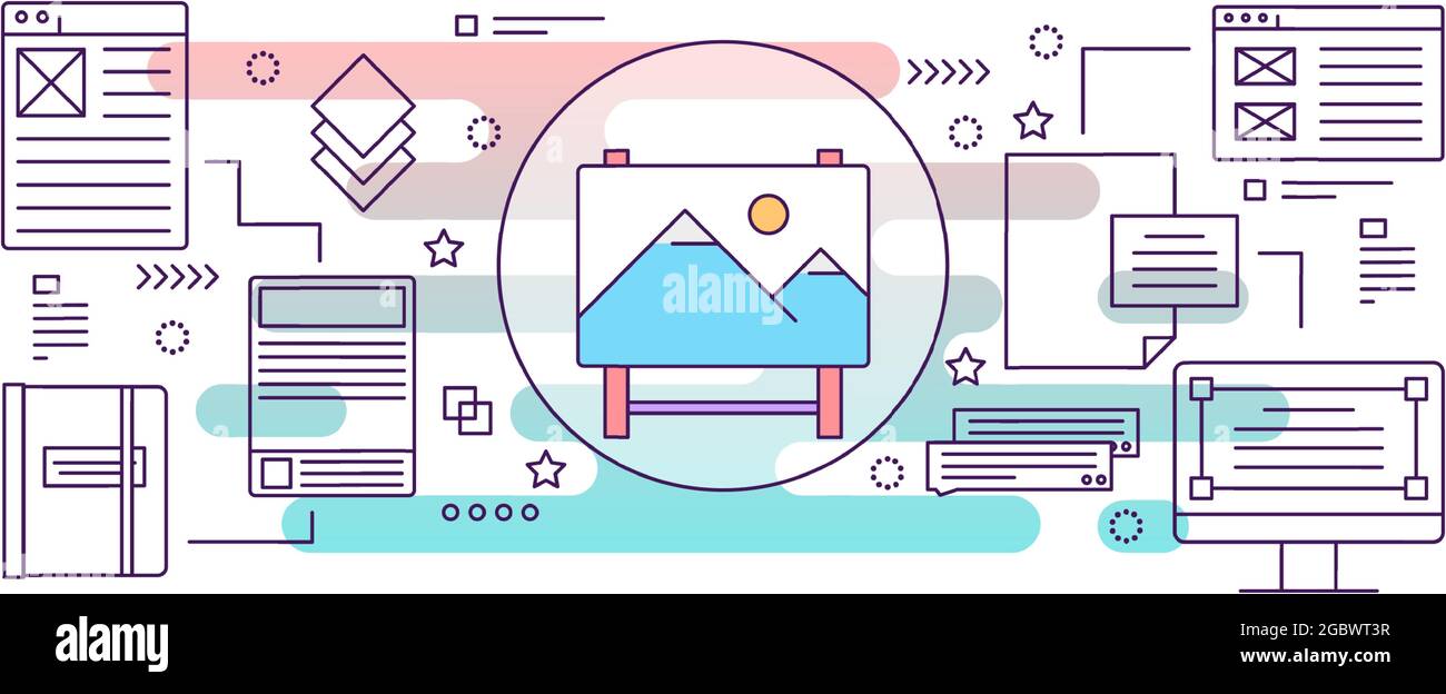 Graphic web design vector flat outline icon Stock Vector Image & Art ...