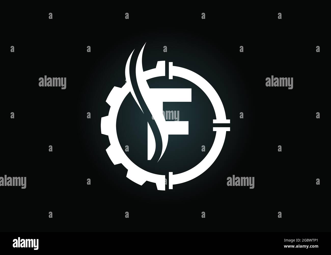 Initial F monogram alphabet with gear pipe and flame. Oil and gas logo concept. Font emblem. Modern vector logo for petroleum business and company Stock Vector