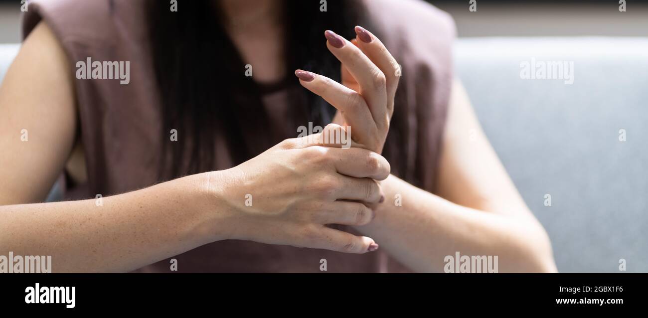 Hand Knuckle Finger Joint Crack. Fingers Snap Stock Photo