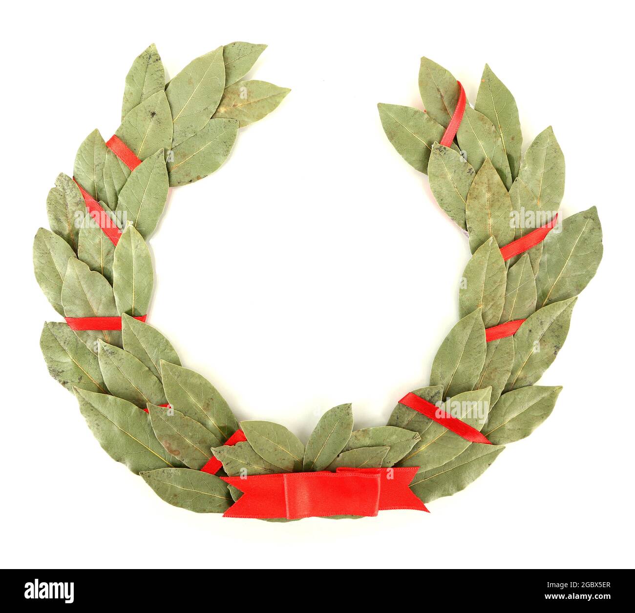 Laurel wreath isolated on white Stock Photo - Alamy