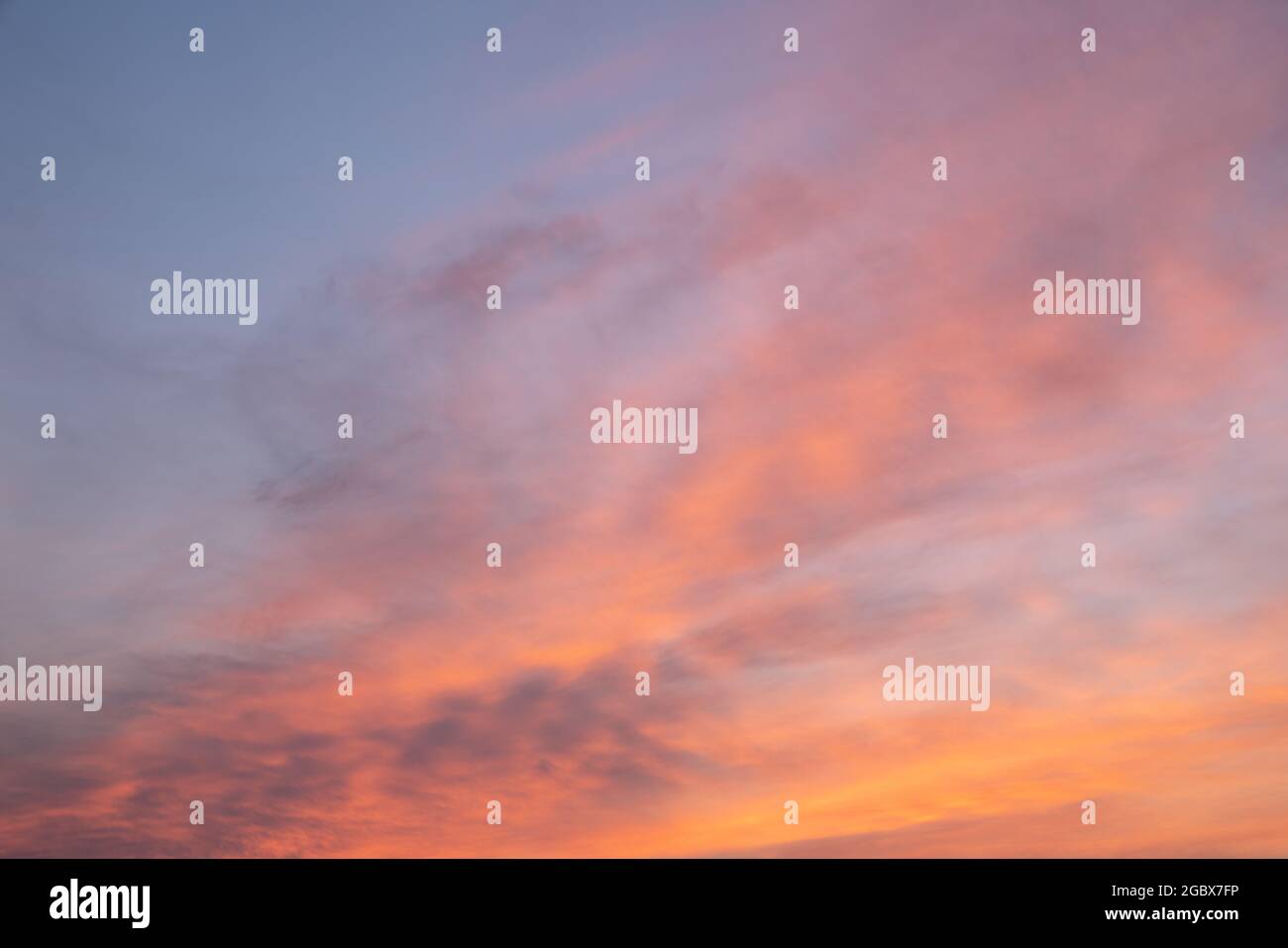 Morning sky with pastel-colored clouds Stock Photo