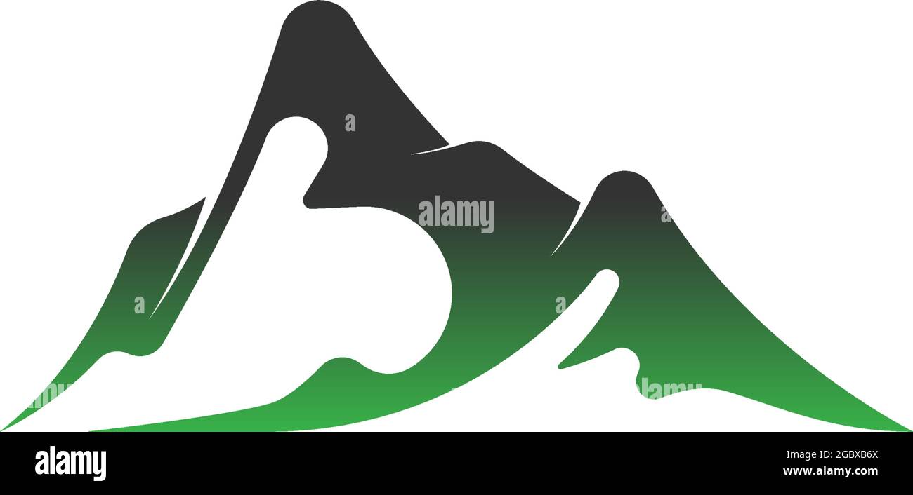 Mountain icon logo design vector illustration template Stock Vector