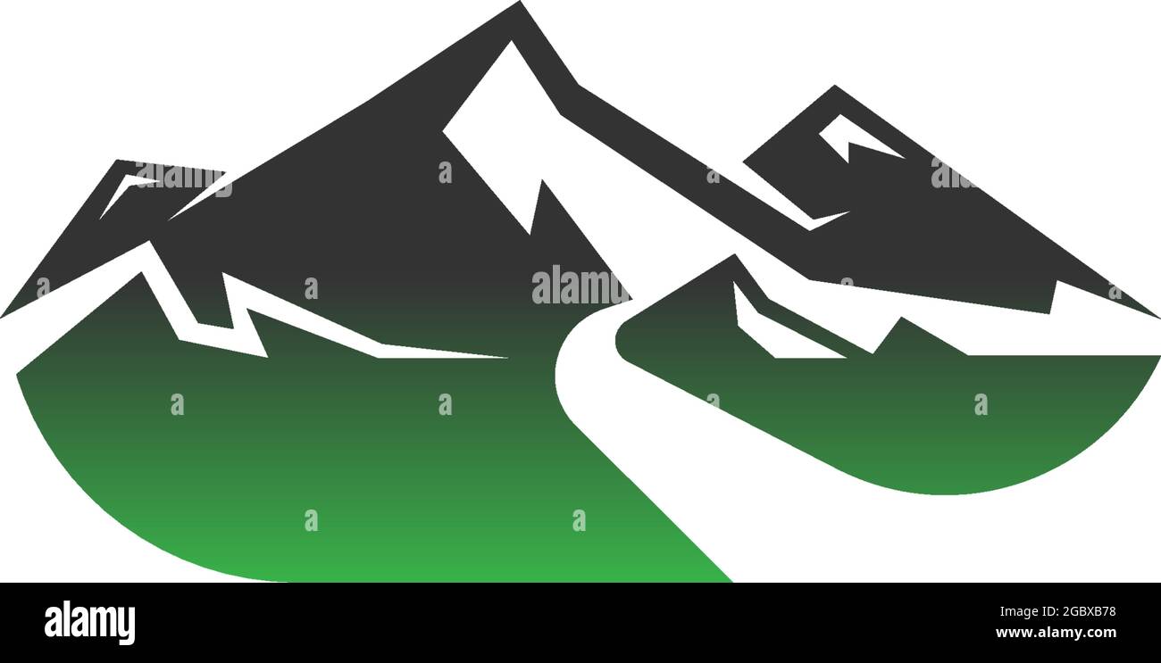 Mountain icon logo design vector illustration template Stock Vector