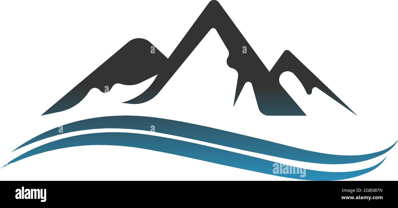 Mountain icon logo design vector illustration template Stock Vector