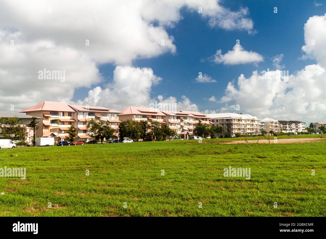 Residential area of Kourou, French Guiana. Stock Photo