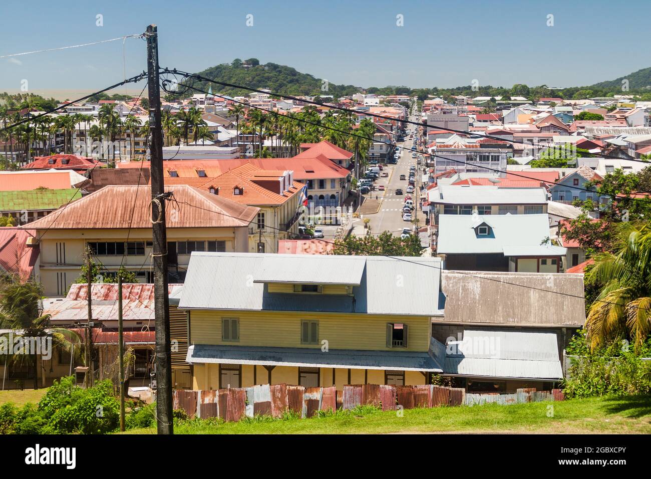 Aerial view of Cayenne, capital of French Guiana Stock Photo Alamy