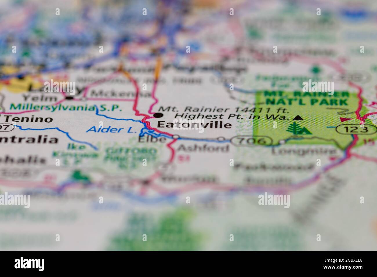 Eatonville on a map hi-res stock photography and images - Alamy