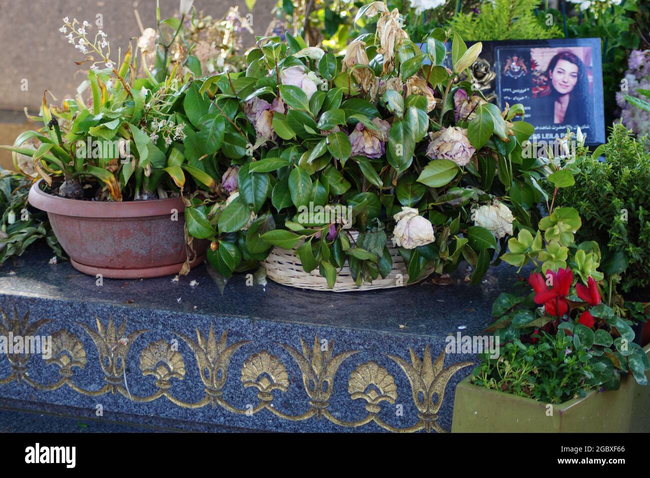 Grabstätte von Prinzessin Leila Pahlavi - Friedhof Passy in Paris Stock Photo