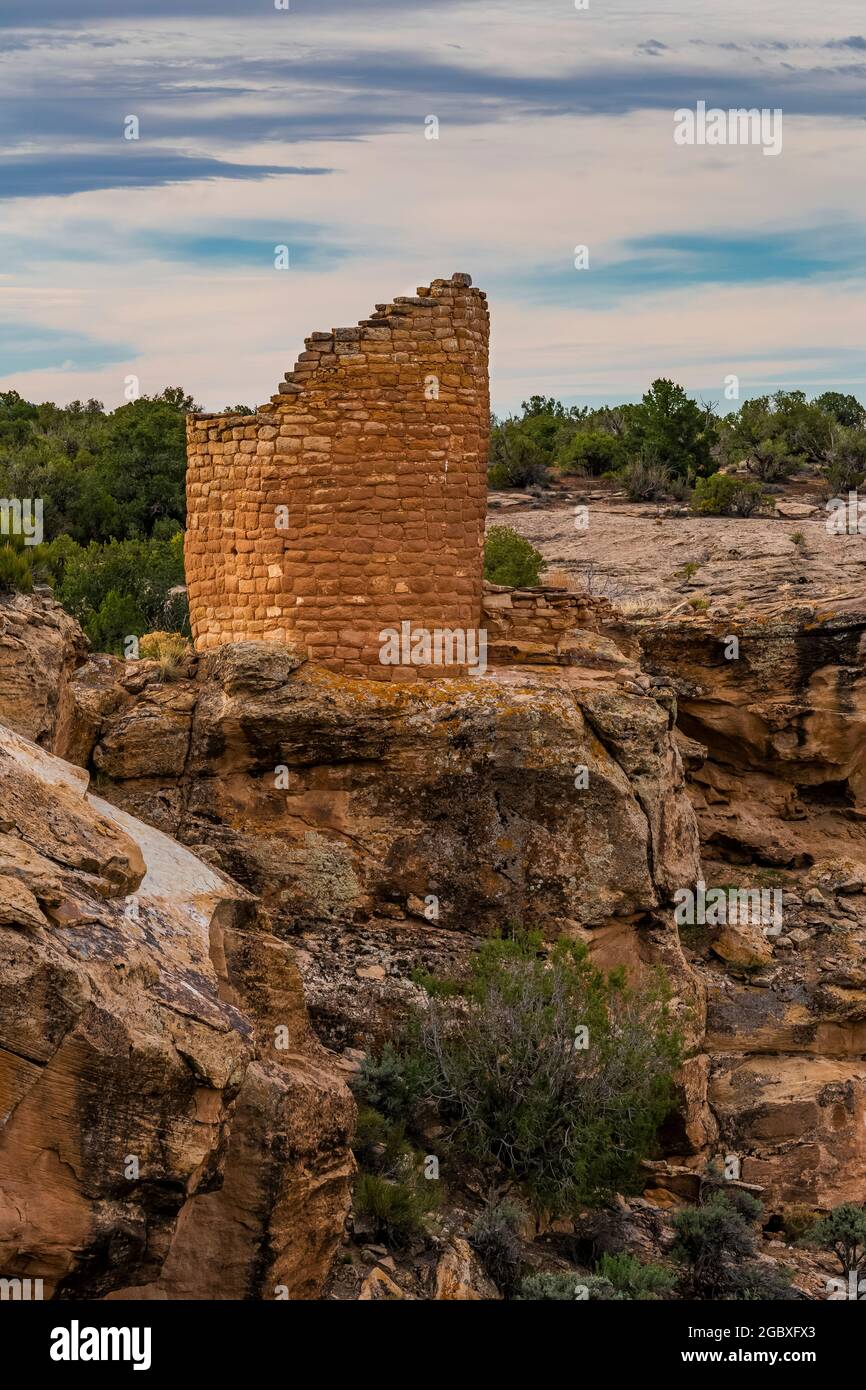 Horseshoe Tower in Hovenweep National Monument, Colorado, USA Stock Photo Alamy