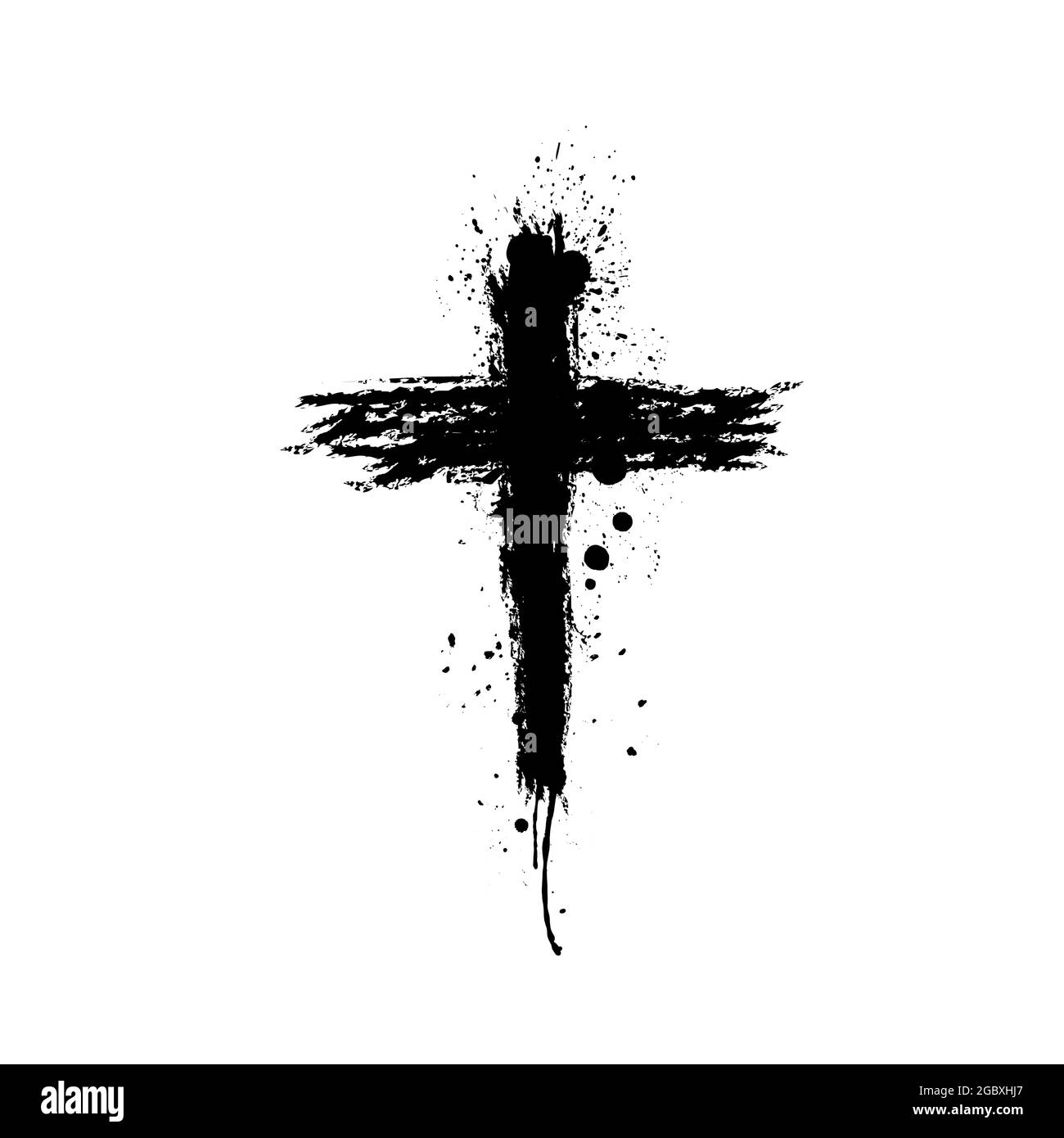 Black blotted cross. Vector illustration Stock Vector Image & Art Alamy
