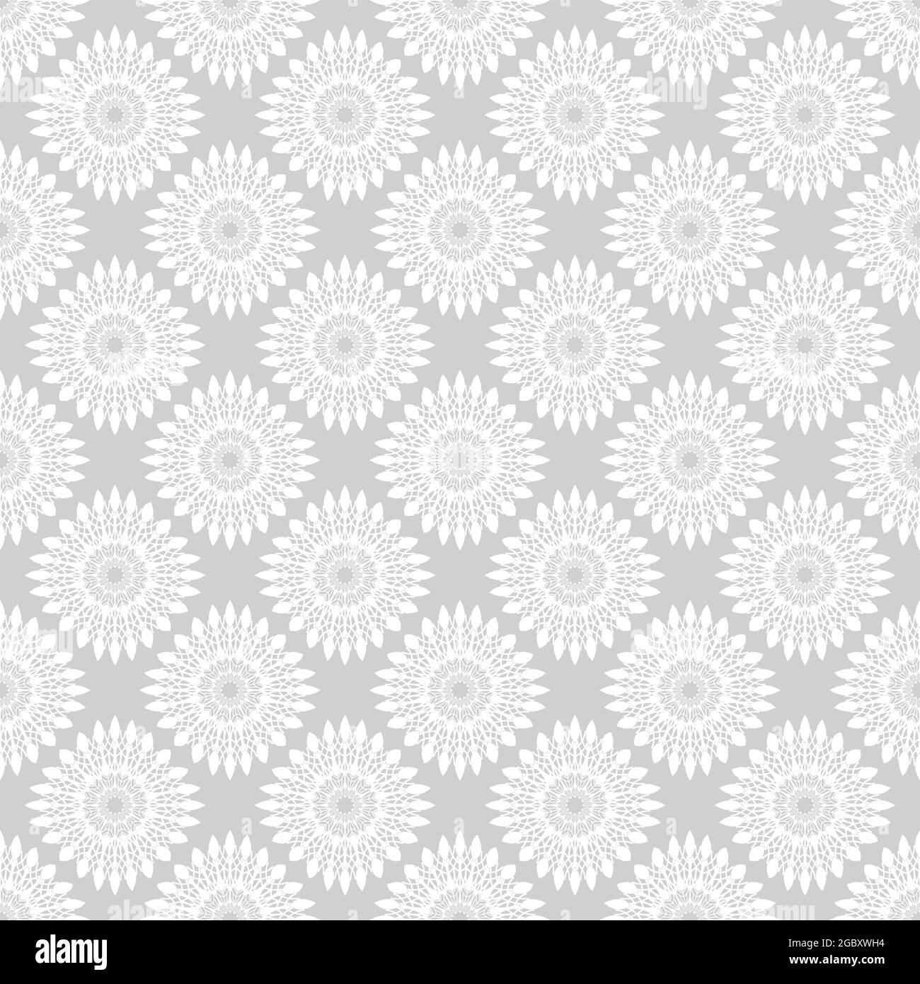 Winter seamless pattern with white snowflakes on grey background ...