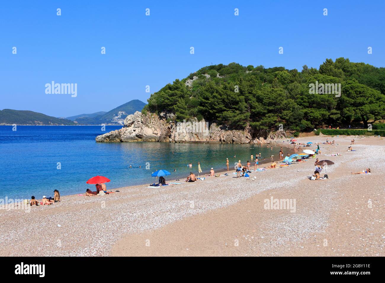 Queen's Beach in Sveti Stefan (Budva), Montenegro Stock Photo - Alamy