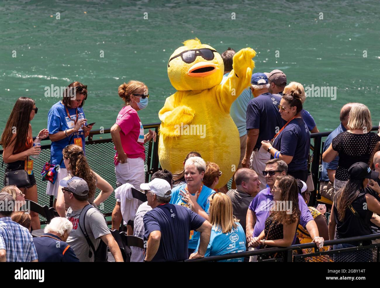 Chicago, USA. 5th Aug, 2021. The mascot of the 2021 Chicago Ducky Derby