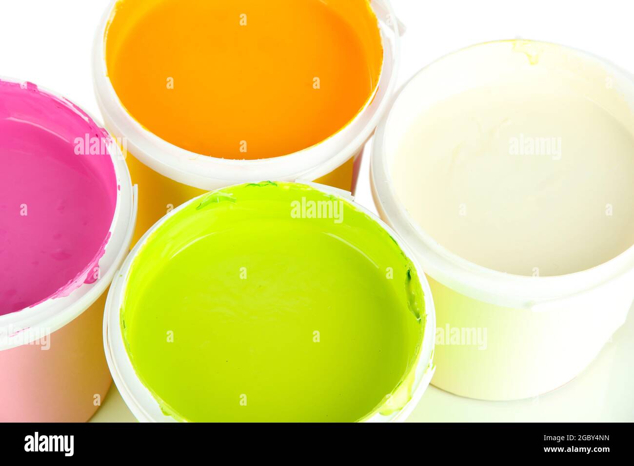 Paint pots close up Stock Photo Alamy