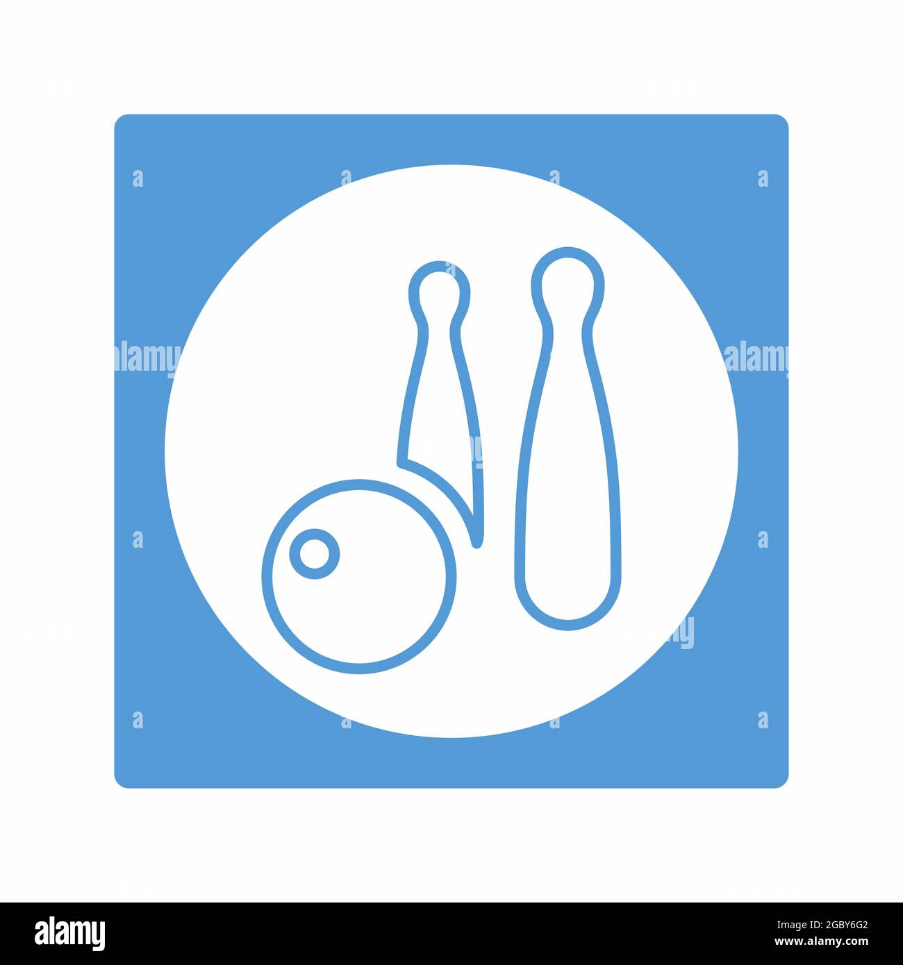 Vector Graphic of Bowling - White Moon Style - outline style design.Vector graphic illustration. icon for website design.Editable stroke Stock Vector