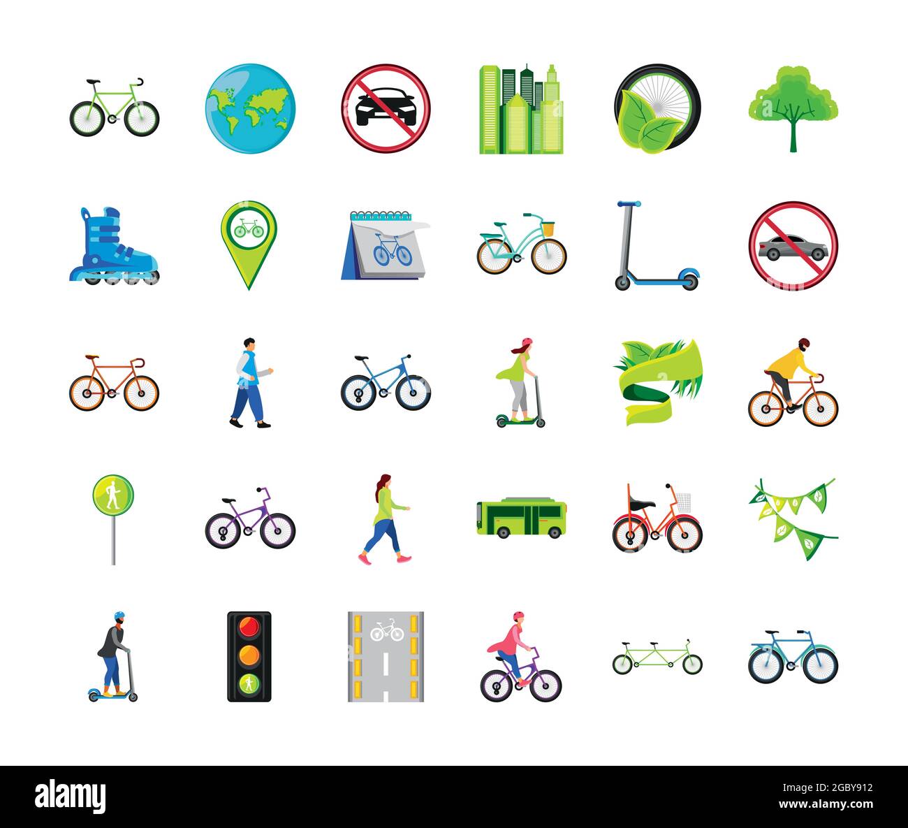 world car free day set Stock Vector Image & Art - Alamy