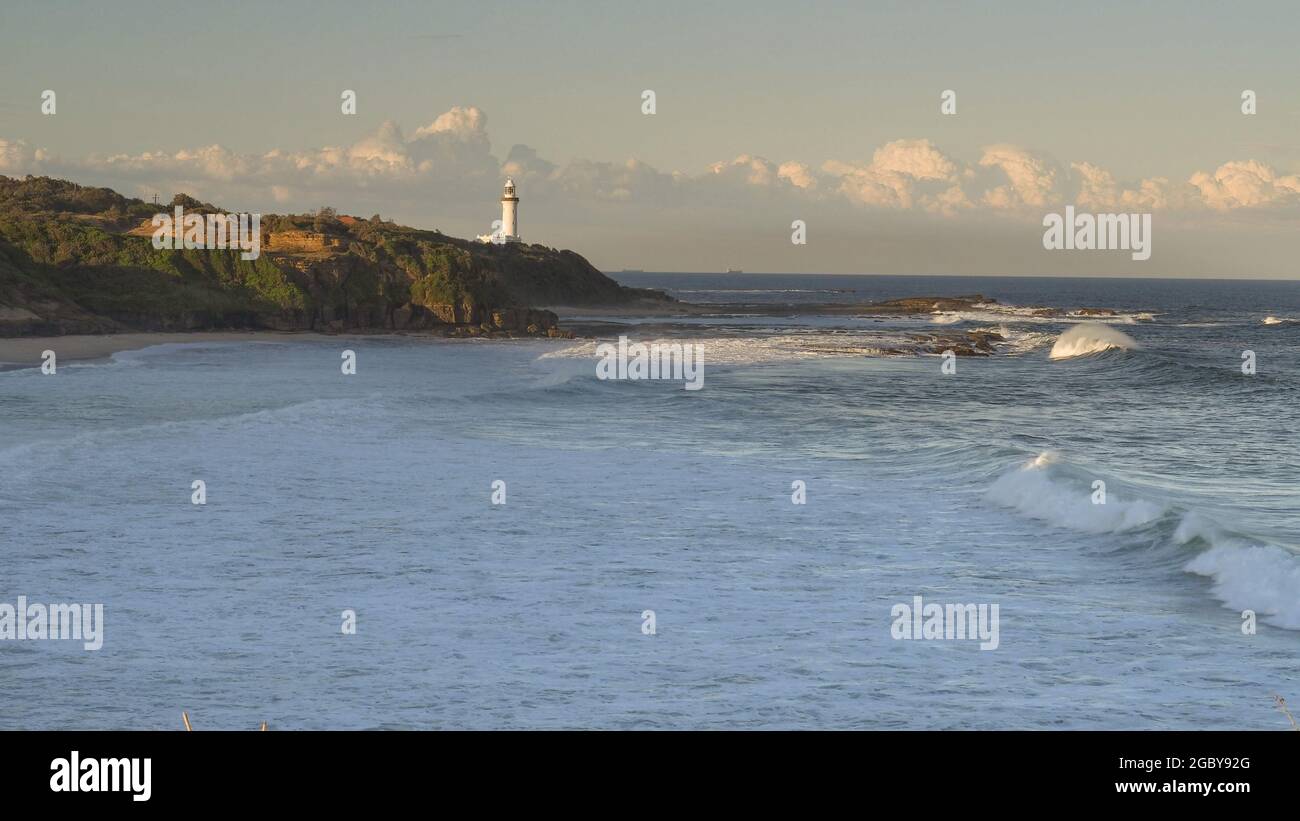 view of norah head lighthouse on a spring afternoon Stock Photo