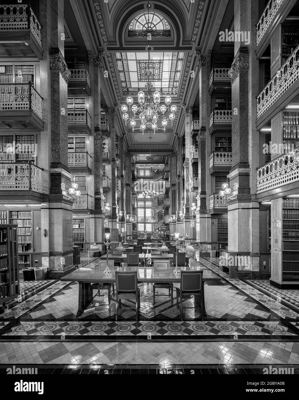 Interior of the historic State Law Library at the Iowa State Capitol at ...