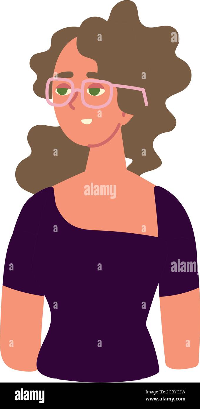 Girl wearing eyeglasses Stock Vector Images - Alamy