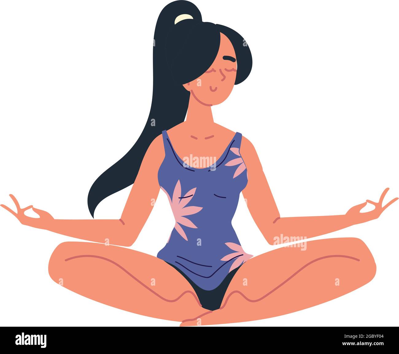 girl sits in the lotus position Stock Vector Image & Art - Alamy