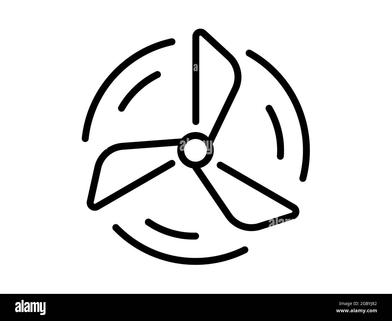 wind energy single isolated icon with outline style vector illustration ...