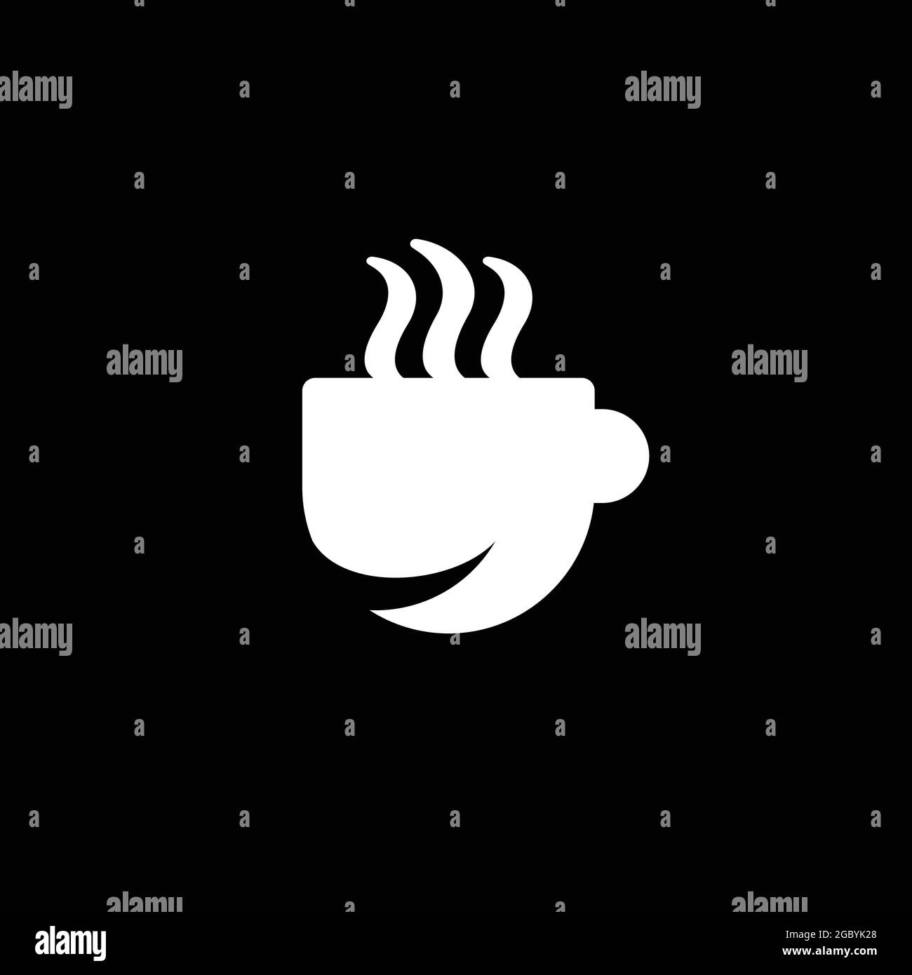 Flat simple minimalist modern smile coffee mug logo Stock Vector