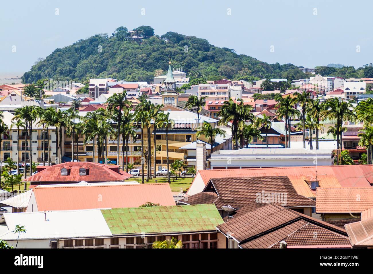 Aerial view of Cayenne, capital of French Guiana Stock Photo