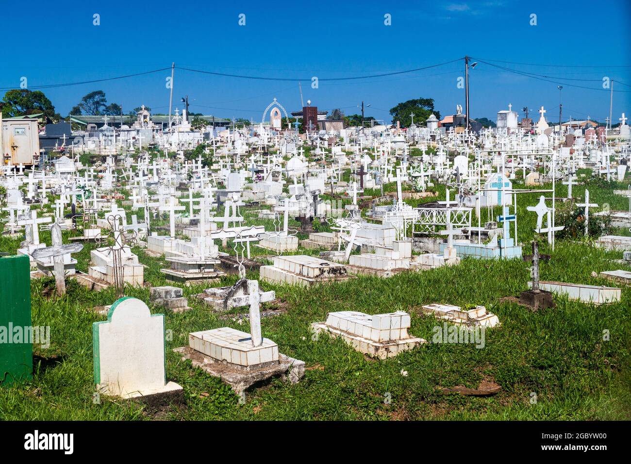 Cemetery in Cayenne, capital of French Guiana. Stock Photo