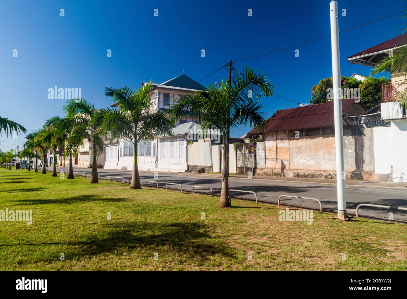 Place des Palmistes square in Cayenne, capital of French Guiana. Stock Photo