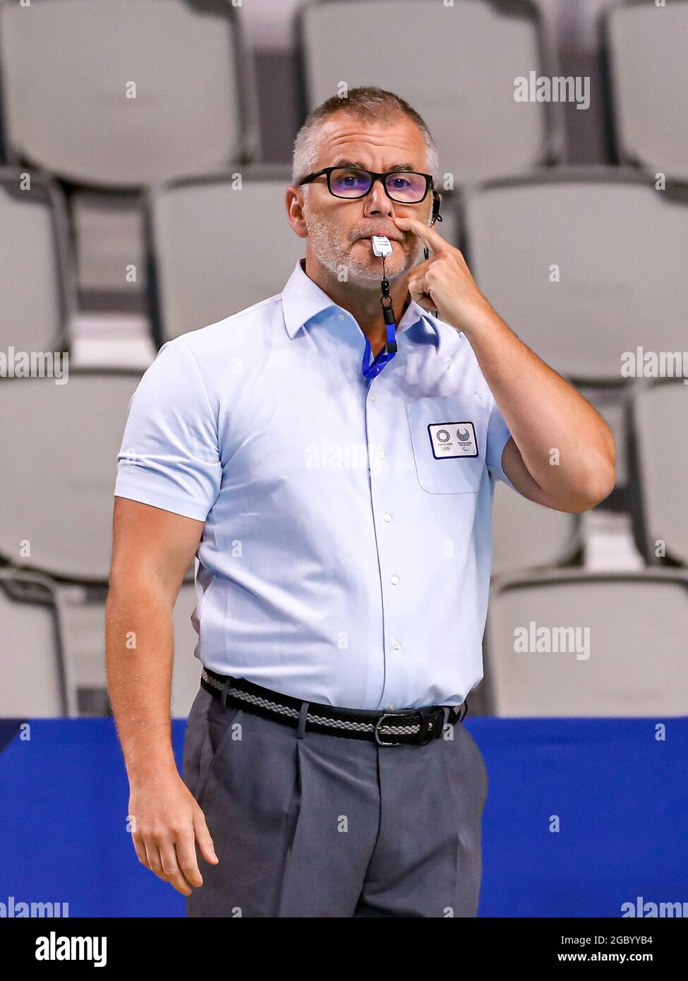 Tokyo Japan 06th Aug 21 Tokyo Japan August 6 Referee Gyorgy Kun Hun During The Tokyo Olympic Waterpolo Tournament Men S Classification 5th 8th Match Between Montenegro And Croatia At Tatsumi Waterpolo