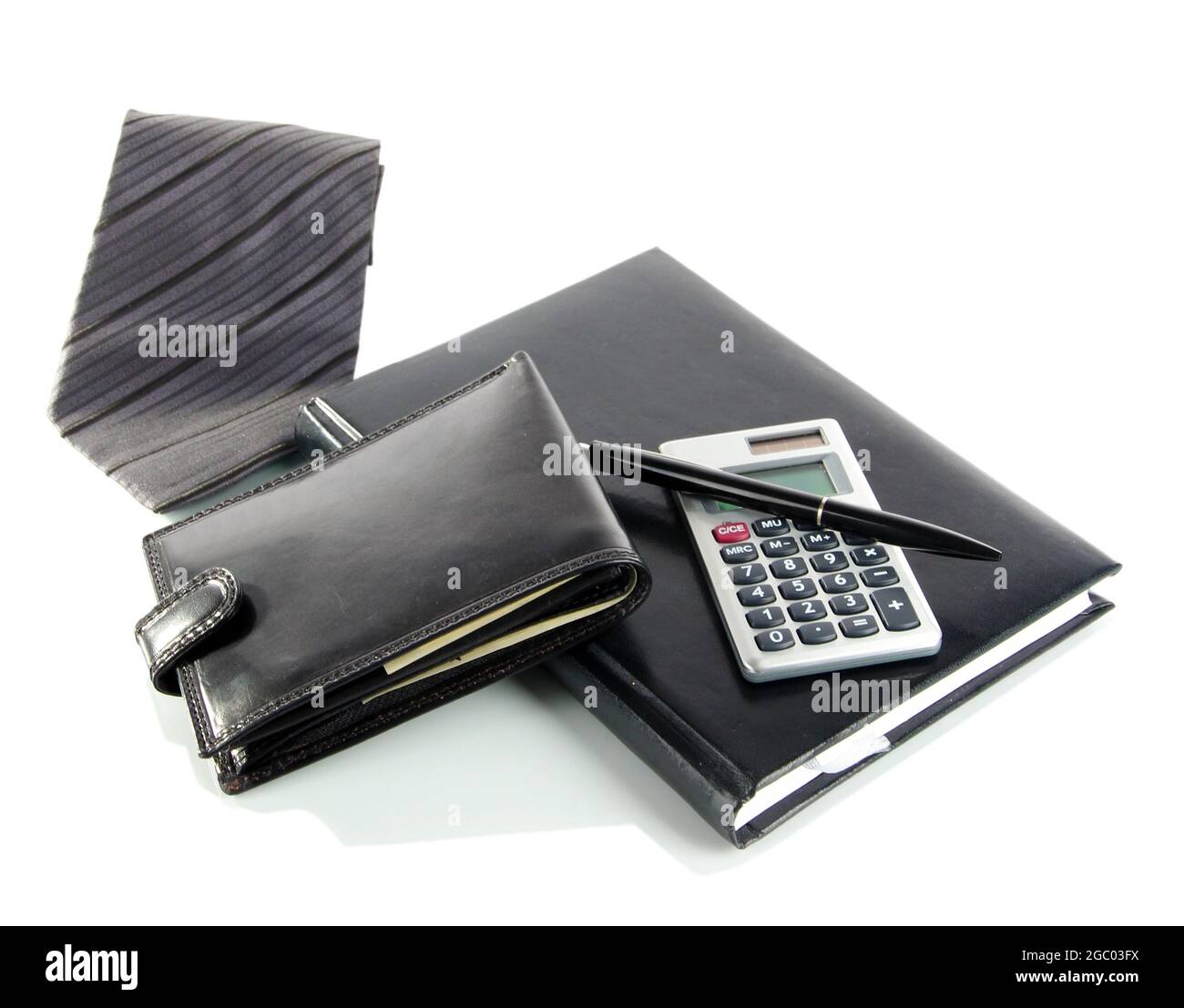 Set of business accessories isolated on white Stock Photo Alamy