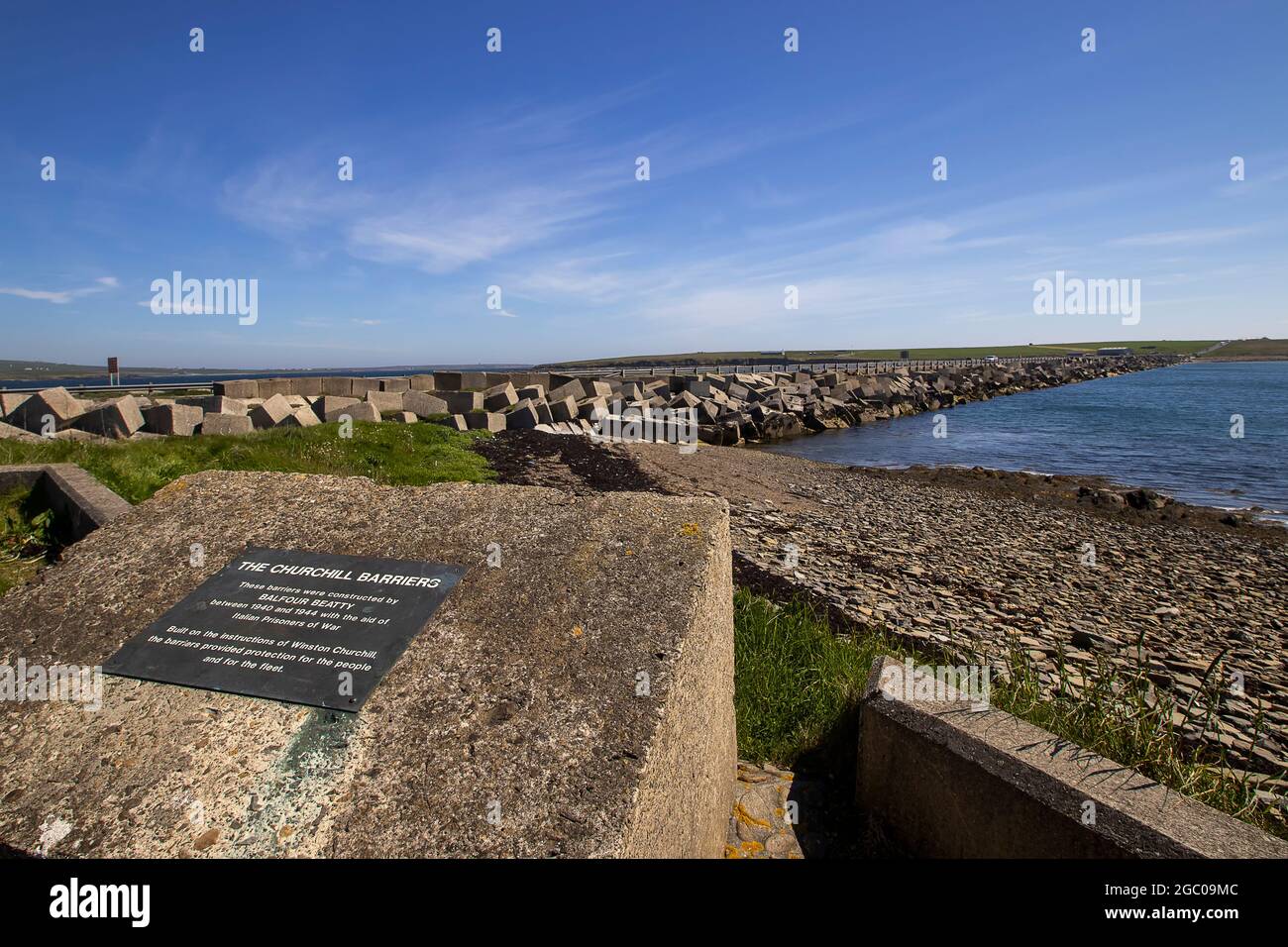 The Churchill Barriers in Orkney, Scotland, UK Stock Photo