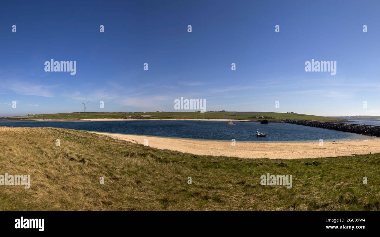 The Churchill Barriers in Orkney, Scotland, UK Stock Photo