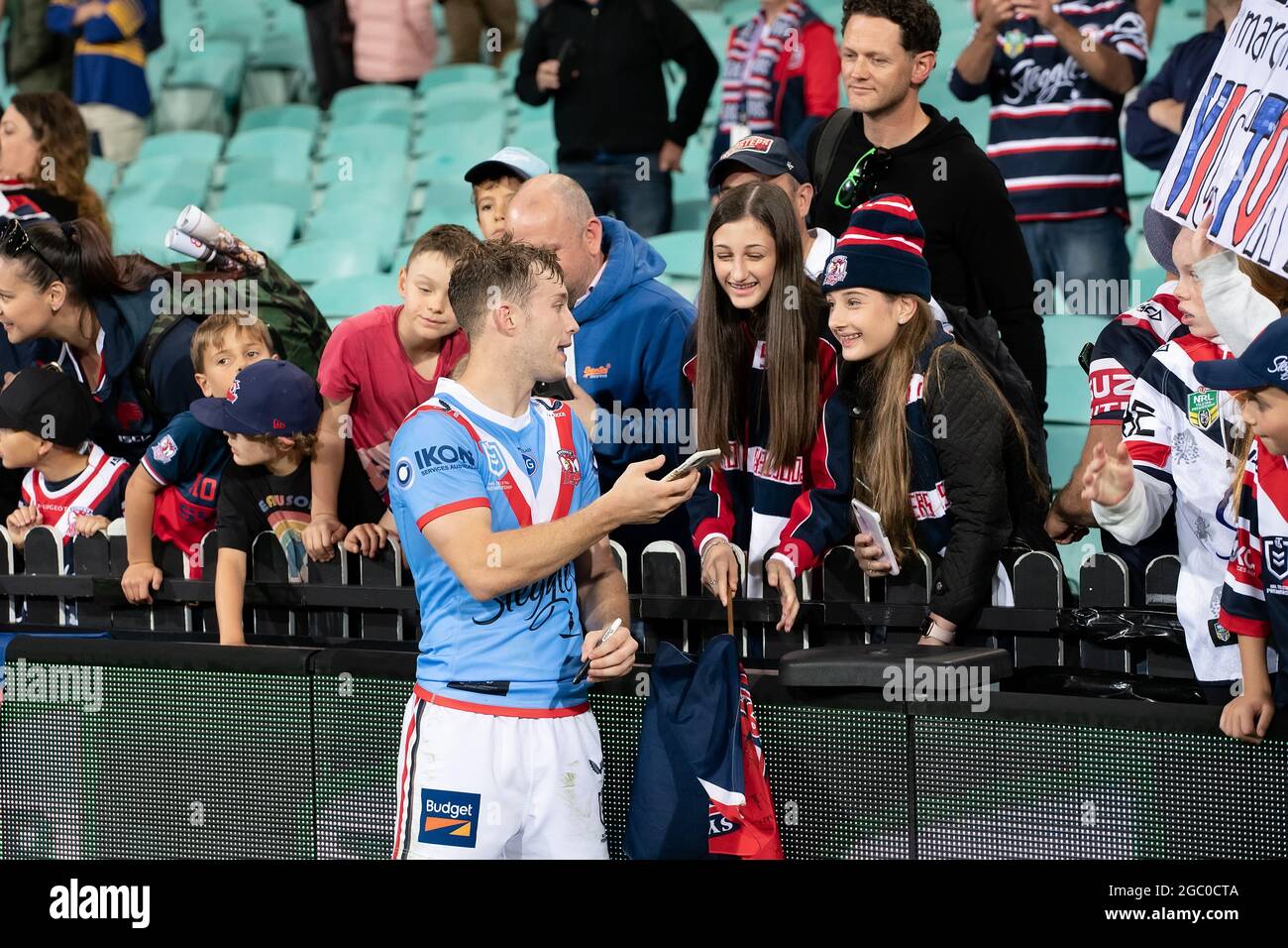 Sydney Australia April 25 Sam Walker Of The Roosters With Fans After The Round Seven Nrl Match Between The Sydney Roosters And St George Illawarra Dragons At The Sydney Cricket Ground